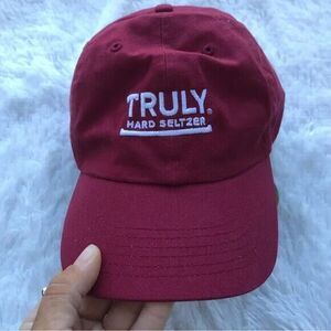 Truly Hard Seltzer Hat Baseball Dad Cap Red White Cotton Adjustable Strap OSFA